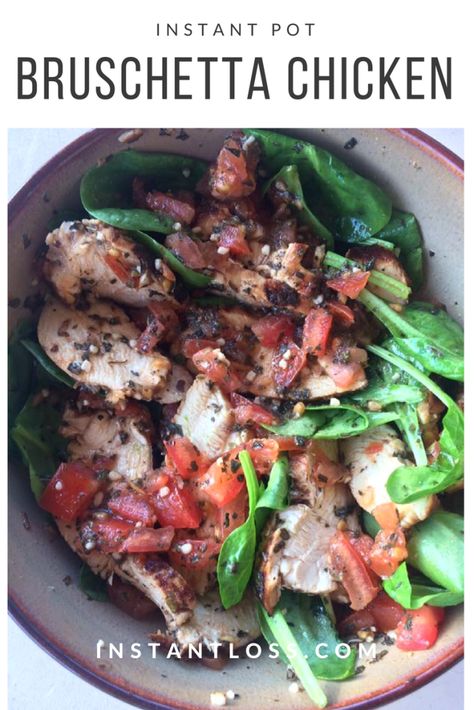 Bruschetta Chicken instantloss.com Brittany Williams, Apartment Meals, Ip Chicken, Chicken Bruschetta, Instant Loss, Clean Dinner, Crockpot Express, Instapot Meals, Bruschetta Chicken