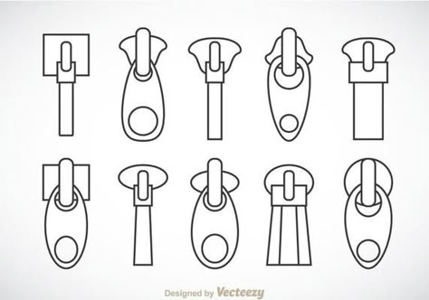 Zipper Pull Outline Vector Zipper Drawing, Digital Fashion Illustration, Flat Drawings, Dress Sketch, Fashion Design Template, Flat Sketches, Technical Drawings, Tech Pack, Dress Sketches