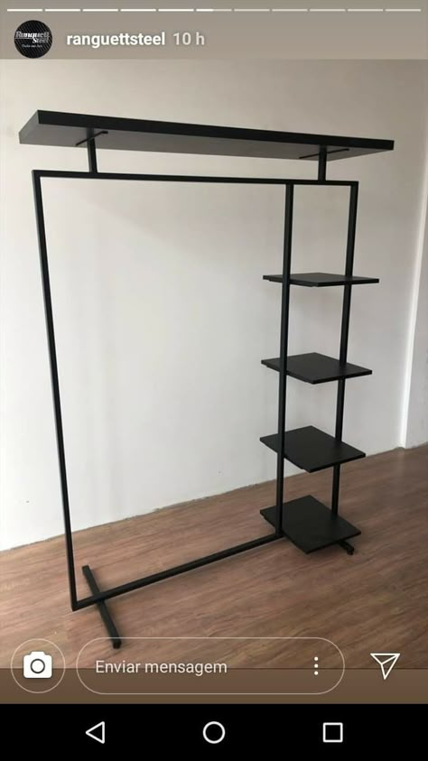 Display Rack Ideas, Clothing Boutique Interior, Clothing Display Rack, Iron Furniture Design, Store Shelves Design, Black Bedroom Design, Boys Bedroom Makeover, Retail Store Interior Design, Clothing Store Interior