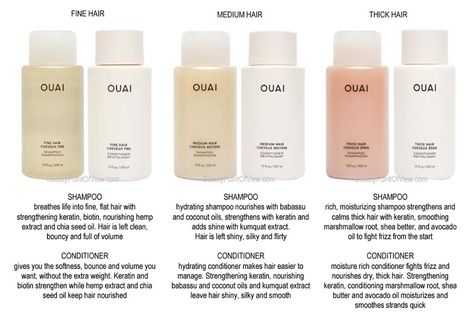 Ouai Thick Hair Shampoo, Oui Shampoo And Conditioner, Ouai Medium Shampoo, Best Shampoo For Thick Hair, Best Shampoo And Conditioner For Fine Hair, Ouai Aesthetic, Ouai Shampoo And Conditioner, Thick Hair Products, Ouai Hair Products