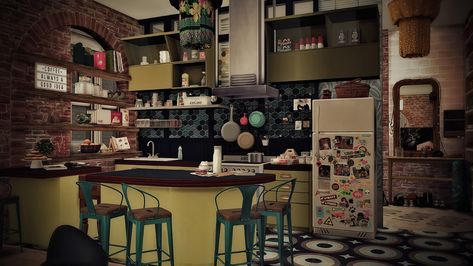 Soulsistersims : SIMS 4 | APARTMENT RETRO - 17 CULPEPPER A little... Sims 4 Cc Messy Furniture, Sims 4 Trashy House, Culpepper Apartment Sims 4, Sims 4 90s House, Sims 4 Grunge Apartment, Sims 4 Messy Clutter Cc, Sims 4 Messy Room Cc, Sims 4 Retro House, 17 Culpepper House Sims