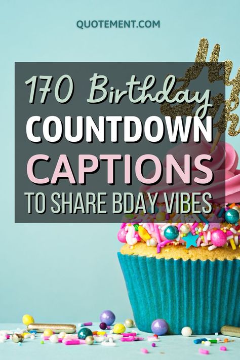 Birthdays should last longer than just a day! Start yours or your loved one’s on time with these great birthday countdown captions. Countdown Quotes For Birthday, 30 Days To Go Birthday Countdown, Birthday Countdown Quotes For Him, 40 Days To 40 Birthday Countdown Ideas, Birthday Countdown Birthday Countdown Instagram Story Ideas, Birthday Countdown Captions For Instagram, One Day To Go Countdown Birthday, Bday Countdown Ideas, 9 Days To Go Countdown Birthday