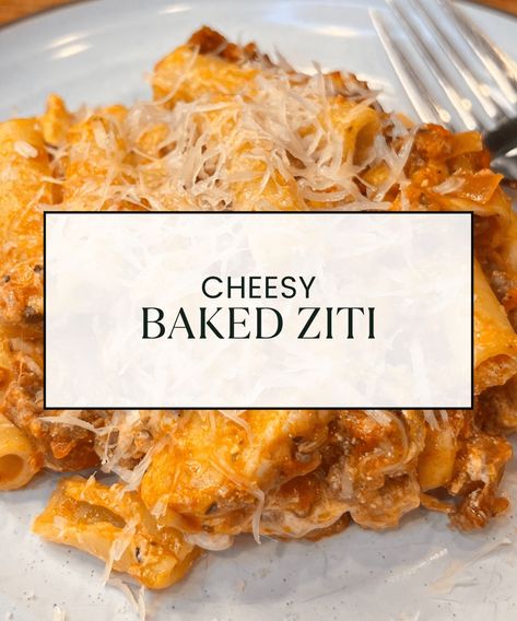 Cheesy Baked Ziti Cheesy Baked Ziti, Squirrel Food, Easy Baked Ziti, Ziti Pasta, Ziti Recipes, Baked Ziti Recipe, Scones Easy, Marinara Sauce Homemade, Cajun Chicken Pasta