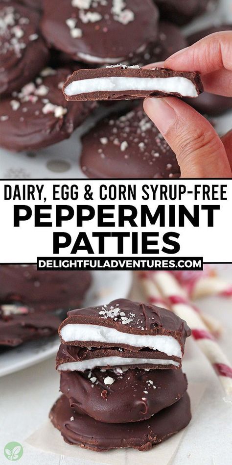 Peppermint Patty Recipe, Vegan Christmas Desserts, Homemade Peppermint Patties, Patty Recipe, Vegan Christmas Cookies, Cookies Gluten Free, Peppermint Patty, Vegan Christmas Recipes, Vegan Candies