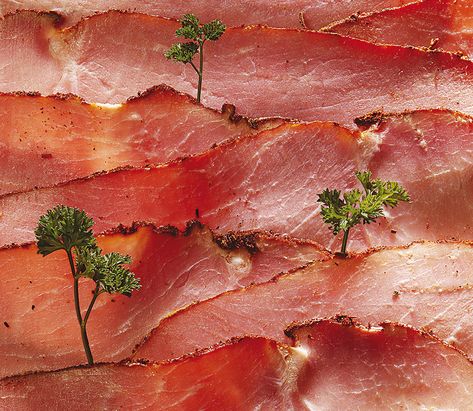 Hamscape   #ham #food #art Bacon Art, Food Photography Inspiration, Food Humor, Parsley, Food Art, Photography Inspiration, Landscape Photography, Food Photography, Bacon