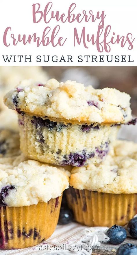 Blueberry Crumble Muffins, Fruit Oatmeal, Brunch Muffins, Bakery Style Blueberry Muffins, Blueberry Muffin Recipe Easy, Blueberry Streusel Muffins, Crumble Muffins, Homemade Blueberry Muffins, Easy Blueberry Muffins