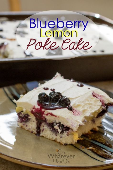 Lemon Poke Cake, Sour Cream Blueberry Muffins, Cake Pinterest, Poke Cake Lemon, Poke Cake Recipe, Fluffy Frosting, Poke Cake Recipes, Poke Cakes, Cake Easy