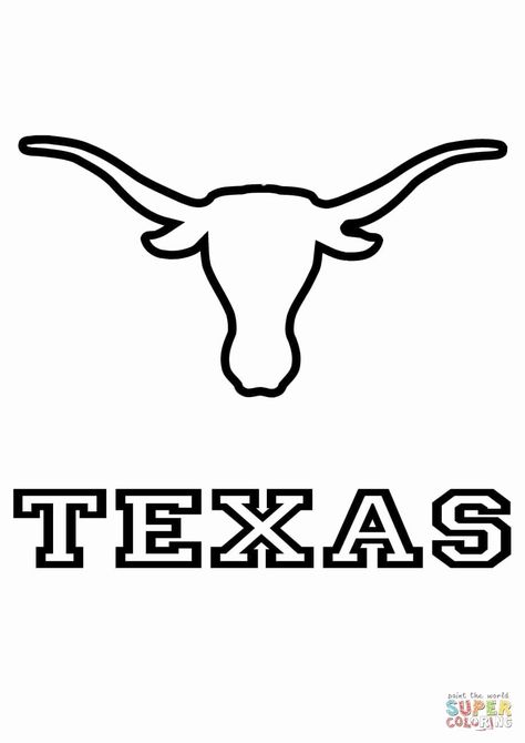 Texas Coloring Pages, Texas Longhorns Logo, Rock Pattern, Football Coloring Pages, Western Wallpaper, Ut Longhorns, Texas Tattoos, Sewing Logo, Flag Coloring Pages