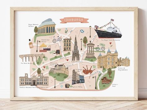 Newcastle Map, Cambridge Map, Edinburgh Map, Dublin Map, Scotland Map, London Map, Own House, House Illustration, London Print