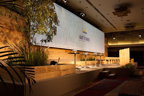 Santam Management Conference 2014 on Behance Conference Set Design, Nature Stage Design, Creative Meeting Room, Conference Stage Design, Coal India, Sustainable Event, Exhibit Design Inspiration, 3d Practice, Stage Inspiration