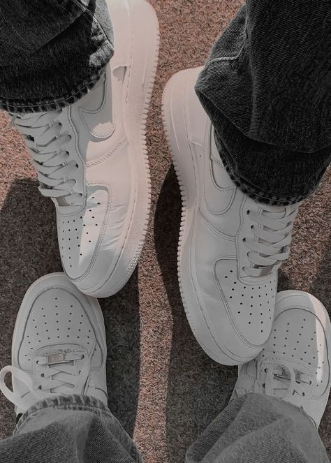 air force 1's couple shoe goals Matching Air Force Ones Couples, White Airforces Outfits, Air Force Couple, Shoe Goals, Couple Shoes, Couple Things, Couples Poses, Game Pictures, Air Force Ones