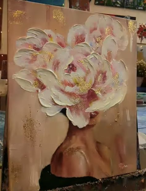 Classy Painting Ideas, Painting Woman Abstract, Big Painting Ideas, Flowers Acrylic Painting, Energy Art, Textured Canvas Art, Art Inspiration Painting, Painting Art Projects, Book Art Drawings