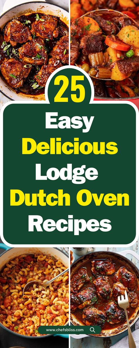 25+ Delicious Lodge Dutch Oven Recipes to Satisfy Your Carvings! – ChefsBliss Dutch Oven Stovetop Recipes, Recipes For Dutch Oven Dinners, Lodge Cast Iron Dutch Oven Recipes, Lodge Dutch Oven Recipes, Cast Iron Dutch Oven Recipes Dinners, Dutch Oven Recipes Dinners, Cast Iron Dutch Oven Recipes, Dutch Oven Meals, Le Creuset Dutch Oven Recipes