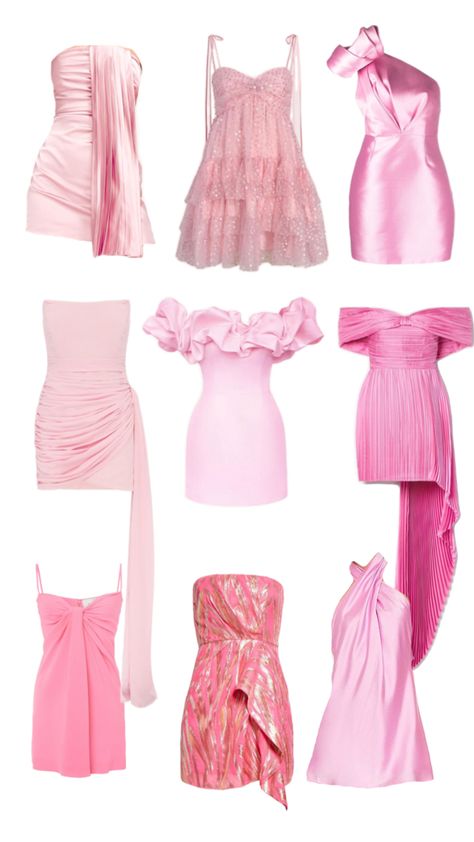 pink short semi formal dresses #pink #minidress Pink Semi Formal Dress, Pink Semi Formal, College Formal Dresses, Formal Dresses Pink, Pink Semi Formal Dresses, Short Semi Formal Dresses, Semi Dresses, Barbie Outfits, Stylish Scarves