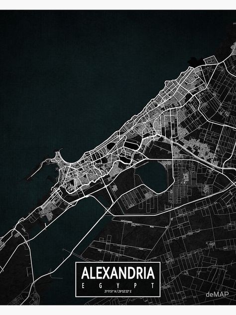 Egypt Map Design, Cairo Map, Underdark City Map, Alexandria Egypt Poster, Alexandria City, Alexandria Egypt Streets, Egypt Map, Dark Grunge, Dark City