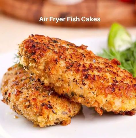 Air Fryer Fish Cakes Recipe - Magic Skillet Air Fryer Fish Cakes Recipe, Air Fryer Fish Cakes, Pollock Fish Recipes Air Fryer, Jack Mackerel Patties Recipe, Katsu Recipes, Air Fried Fish, Airfryer Recept, Air Fryer Fish Recipes, Pollock Fish Recipes