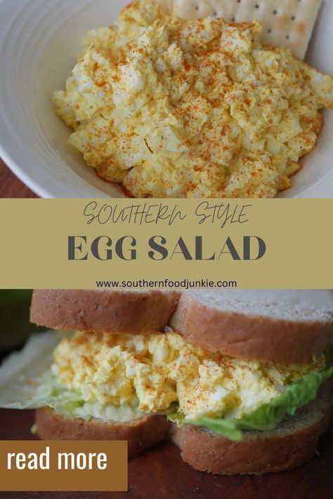 Southern Egg Salad Recipe, Southern Egg Salad, Egg Salad Recipe Easy, Best Egg Salad Recipe, Classic Egg Salad, Easy Egg Salad, American Recipes, Egg Salad Recipe, Summer Meal