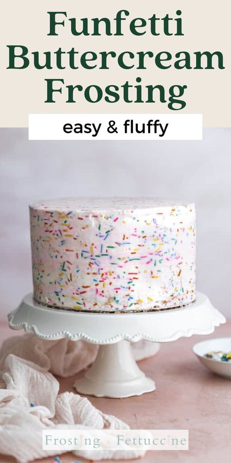 This homemade funfetti frosting recipe is so easy to make that it just takes 5 minutes! With a vanilla buttercream base, this icing turns into a colorful fun frosting with the addition of rainbow jimmy sprinkles. This sprinkle frosting is perfect over funfetti cake or cupcakes! Diy Cake Icing Easy, Funfetti Buttercream Frosting, Funfetti Frosting Recipe, Smash Cake Frosting Recipe, Easy Cake Frosting Recipe, Homemade Icing For Cake, Birthday Cake Frosting Recipe, Birthday Cake Icing Recipe, Homemade Frosting Easy