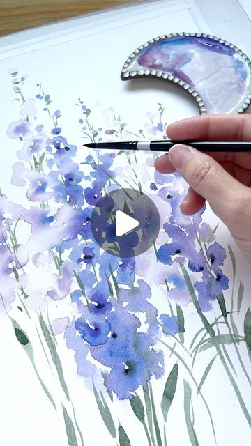 Loose Watercolor Tutorial, Loose Watercolor Flowers Tutorial, Loose Floral Watercolor Painting, Floral Tutorials, Flower Paint, Loose Watercolor Flowers, Watercolor Beginner, Floral Watercolor Paintings, Loose Watercolor