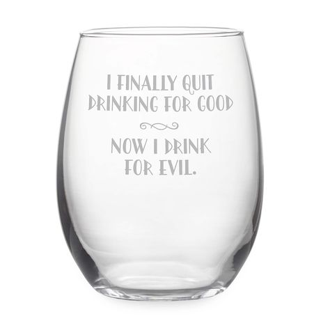 I Finally Quit Stemless Wine & Gift Box, Clear (Glass) Wine Glass Sayings, Quit Drinking, Wine Gift Boxes, Wine Quotes, Painted Wine Glasses, Wine Glass Set, Typographic Design, Cricut Projects Vinyl, Glass Gifts