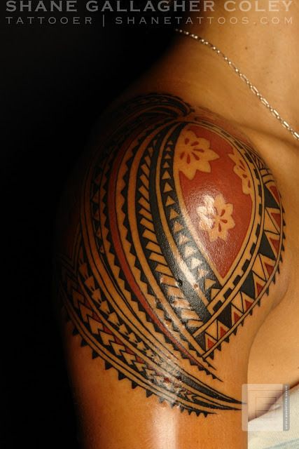 Red Polynesian Tattoo, Fiji Tattoo, Fijian Tattoo, Shane Tattoo, Tatau Tattoo, Ta Moko Tattoo, Stammestattoo Designs, Shoulder Cap Tattoo, Polynesian Tattoos Women