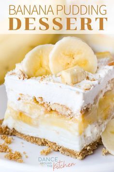 This cool and creamy Banana Pudding Dessert is simple to put together and ‘oh so delicious! Make in a square pan or easily double for a 9×13 dessert and get ready to be the talk of the party! #BananaPudding #Bananas #NoBake Banana Pudding Dessert, Creamy Banana Pudding, Banana Pudding Desserts, Dessert Oreo, Banana Pudding Cheesecake, Banana Dessert Recipes, Pudding Dessert, Dessert Aux Fruits, Square Pan