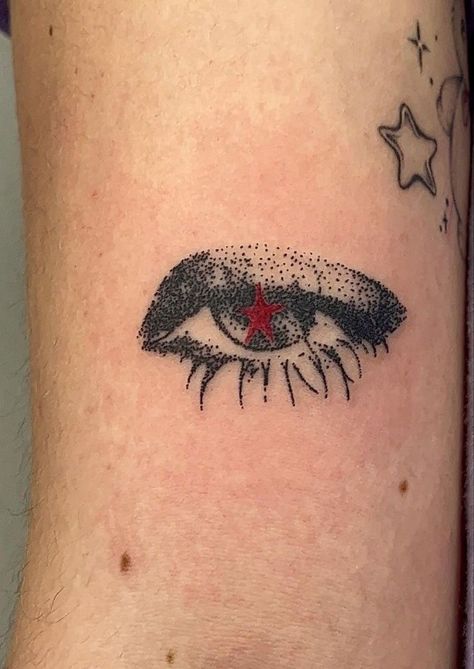 Handpoke Tattoo, Hand Poked Tattoo, Poke Tattoo, Free Tattoo, Aesthetic Tattoo, Black Ink Tattoos, Eye Tattoo, Dope Tattoos, Little Tattoos