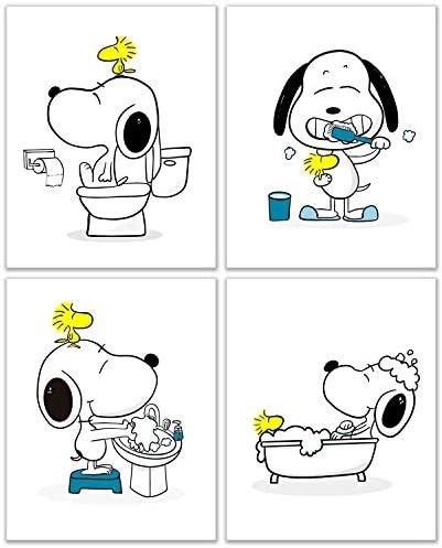 Snoopy Bathroom, Snoopy Decorations, Africa Art Design, Craft Work For Kids, Early Childhood Centre, Baby Snoopy, Wall Art Posters, Dog Wash, Childrens Wall Art