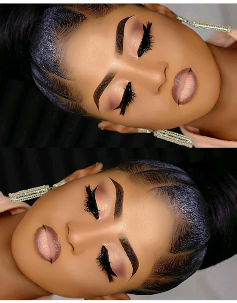 Makeup Ideas For Black Women, Black Bridal Makeup, Maquillage Yeux Cut Crease, Lovely Makeup, Makeup List, Makeup For Black Skin, Brown Skin Makeup, Beauty Make-up, Braut Make-up