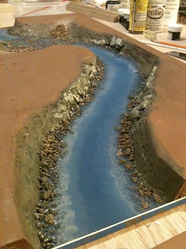 River Diorama, River Model, A River Runs Through It, Model Train Table, Modular Tile, Train Table, Warhammer Terrain, Model Train Sets, Model Train Scenery