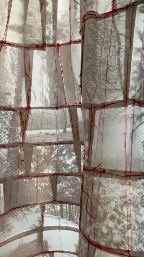 /landscape/stitching on photo paper @Gisoo Kim #landscape #landschaft #redlines #roterfaden #contemporaryart #contemporarysculpture… | Instagram Fabric In Architecture, Stitching On Photos, Texture Experiments, Architecture Textiles, Artisanal Aesthetic, 2023 Landscape, Instagram Landscape, Fabric Artwork, Ephemeral Art