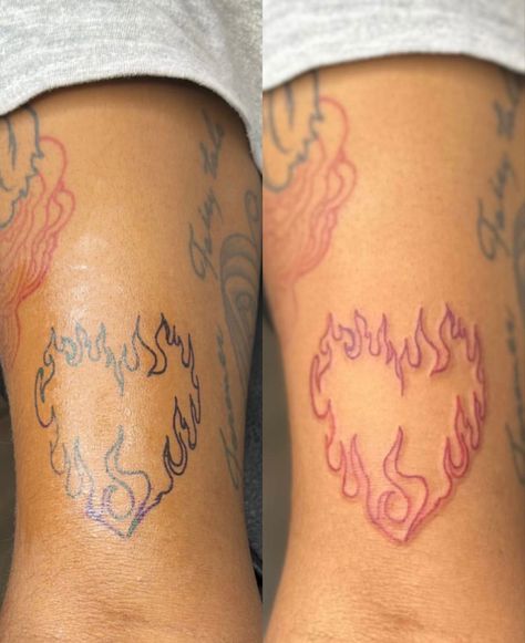 World On Fire Tattoo, Flame Heart Tattoo, Burning Heart Tattoo, Fire Heart Tattoo, Heart On Fire Tattoo, Flaming Heart Tattoo, Endless Tattoo, Flame Heart, Faded Tattoo