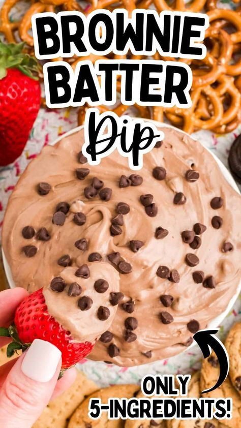 Brownie batter dip is a sinfully delicious dessert dip that is easy to make with boxed brownie mix, Cool Whip, cream cheese, and milk. With its rich, chocolatey flavor and creamy texture, this indulgent treat tastes just like brownie batter (yet is safe to eat!). It's truly the perfect treat for those with a sweet tooth! Brownie Dip, Brownie Batter Dip, Easy Dessert Dips, Dessert Dip Recipes, Cool Whip Desserts, Dessert Dip, Cheesecake Dip, Sweet Dips, Cream Cheese Dips