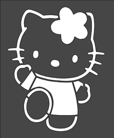 8"x10" Clear Plastic Stencil - Hello Kitty (MC11)-- | eBay Hello Kitty Stencil, Goth Hello Kitty, Carving Stencils, Clear Plastic Sheets, Cricut Stencils, Laser Cut Wood Crafts, Plastic Stencil, Stencil Templates, Silhouette Stencil