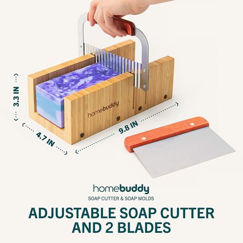 Amazon.com : HomeBuddy Soap Molds with Soap Cutter Set - Ultimate Soap Making Supplies, Silicone Mold Making Kit with Bamboo Box and Lid, Adjustable Wooden Soap Mold Cutter - All in One Package : Arts, Crafts & Sewing Wooden Soap Molds, Silicone Mold Making, Soap Making Process, Soap Supplies, Soap Making Molds, Bamboo Box, Soap Making Supplies, Soap Maker, Epoxy Resin Wood