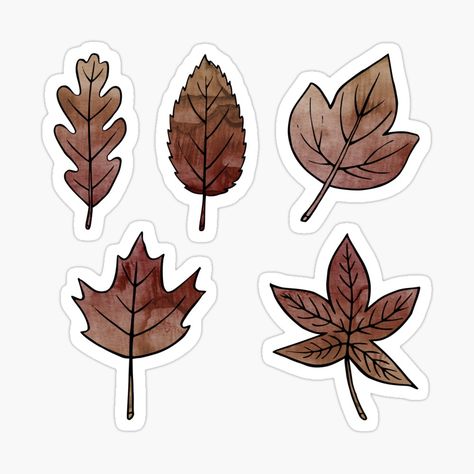 Brown Leaves Autumn Sticker Set by Olooriel on Redbubble | #leaves #leaf #sticker #stickers #stickerset #autumnstickers # fallstickers #leafstickers #redbubble #fall #autumn Leaf Stickers, Moody Autumn, Fall Stickers, Brown Autumn, طابع بريدي, Brown Leaves, Tumblr Stickers, Leaves Autumn, Scrapbook Stickers Printable