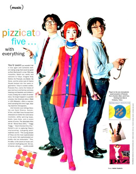 Pizzicato five Shibuya Kei Fashion, Shibuya Kei Aesthetic, Pizzicato Five, Shibuya Kei, Shibuya Kei 90s, Visual Kei References, 80s Japan Magazine, Pose Reference Photo, Harajuku Fashion