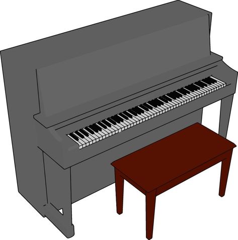 Gray piano, illustration, vector on white background. Piano Animation, Piano Illustration, Vector Animation, Background Background, Illustration Vector, Piano, White Background, Vector Free, Clip Art