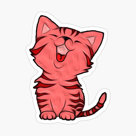 Cartoon Cat, Cute Cat, Kawaii, Cat, Animals, Pets, Cute Cat Kawaii, Cat Kawaii, Cat Cartoon, Cat Cute, Red Cat, Animal Stickers, Coloring Stickers, Cool Stickers, Cat Stickers