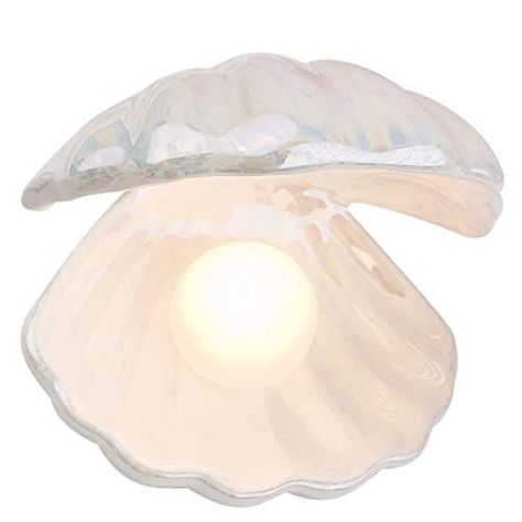 Pastel interior style - Danish decor ideas Pearl In Shell, Danish Decor, Glitter Lamp, Pearl Light, Pastel Interior, Shell Lamp, Desktop Lamp, Beach Theme Bathroom, Room White