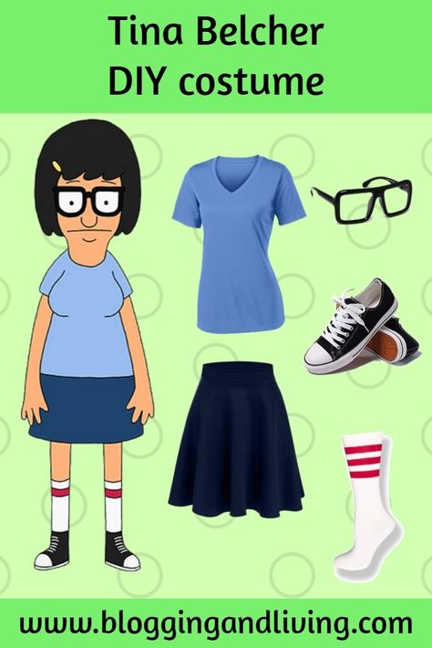 Tina Bobs Burgers Costume, Tina Belcher Costume, Bob's Burgers Halloween Costume, Bobs Burgers Costume, Bob's Burgers Halloween, Burger Costume, Bobs Burgers Tina, Cute Halloween Costume, Easy Halloween Costume