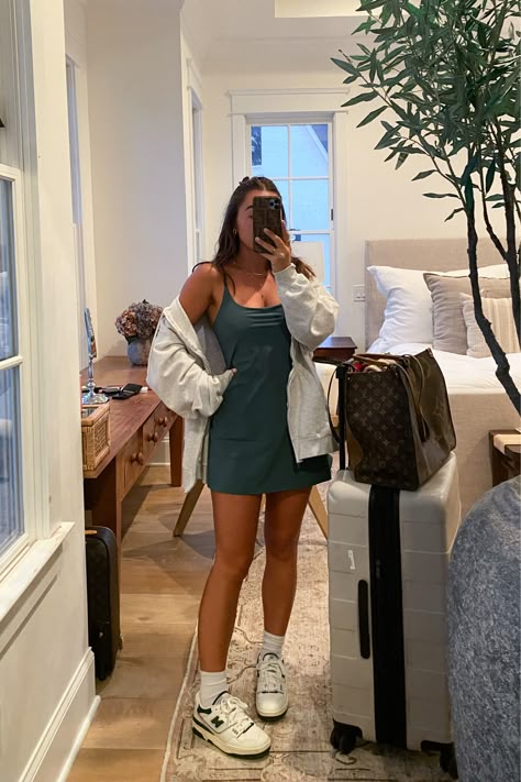 Traveler Mini Dress, Julia Havens, Comfy Travel Outfit, Class Outfits, Athleisure Summer, Mini Dress Outfits, Athleisure Dress, Lounge Outfit, Athletic Dress