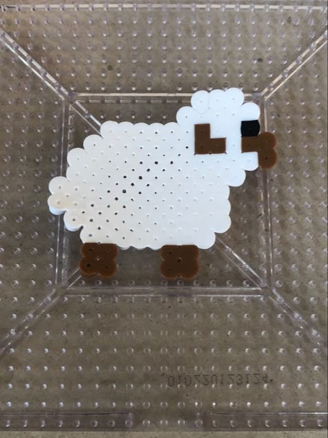 Sheep Perler Bead Patterns, Goat Perler Bead, Goat Perler Bead Pattern, Country Perler Bead Patterns, Sheep Perler Beads, Cookie In A Jar, Pixel Animals, Webkinz Stuffed Animals, Melt Beads Patterns