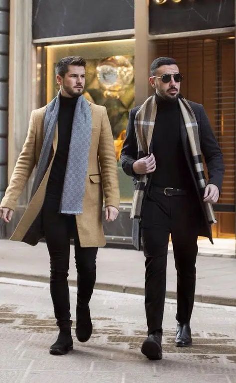 How to Wear a Men’s Scarf ? 36 Styling Tips Men With Scarf Outfits, Men Scarf Style, Black Suit Black Shirt, Men Scarves, Outfits With Scarves, Guys Outfits, Mens Scarf Fashion, Beige Scarf, Scarf Outfit