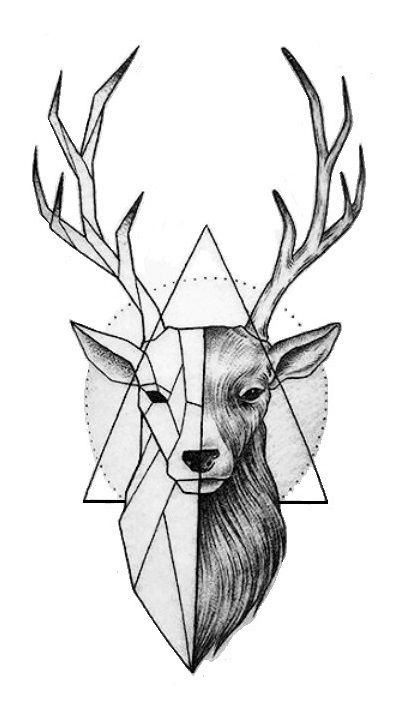 Deer Tattoo Designs, Stag Tattoo, Deer Drawing, Kunst Tattoos, Deer Tattoo, Geometric Tattoos, Butterfly Tattoos, Tiny Tattoo, Geometric Drawing