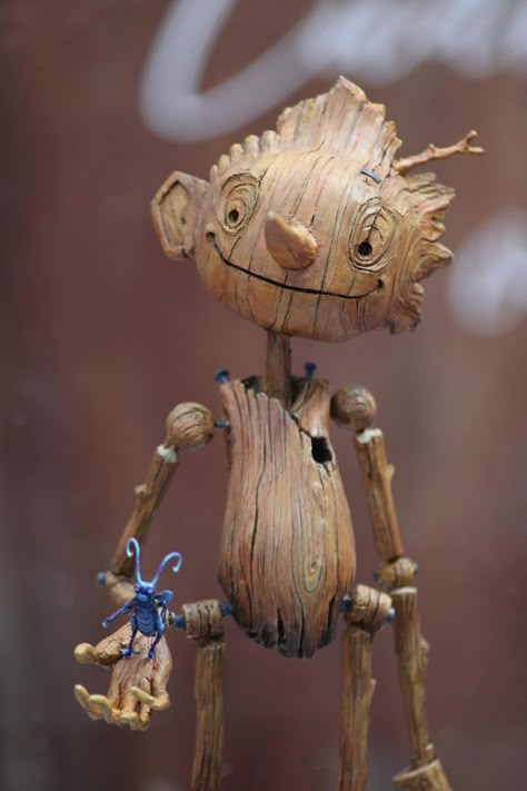 Guillermo Del Toro Art, Art Puppet, Jim Henson Puppets, Wooden Puppet, Blue Fairy, Dachshund Puppies, Man Character, Woodworking Videos, 2d Animation