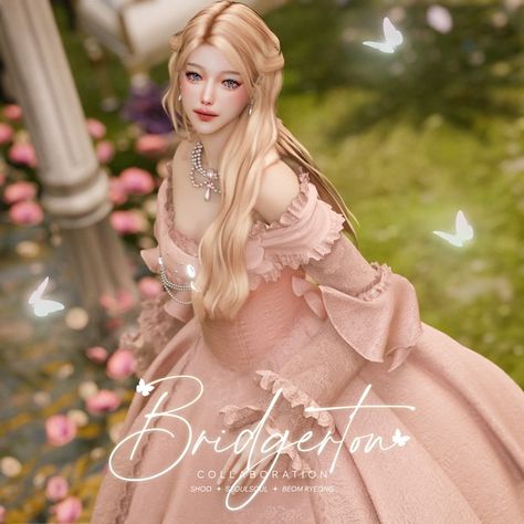 Medieval Dress Sims 4, Sims4 Challenge, Sims 4 Wedding Dress, Blender Scene, Sims Characters, Rococo Dress, Royal Clothes, Pelo Sims, Sims 4 Cc Makeup