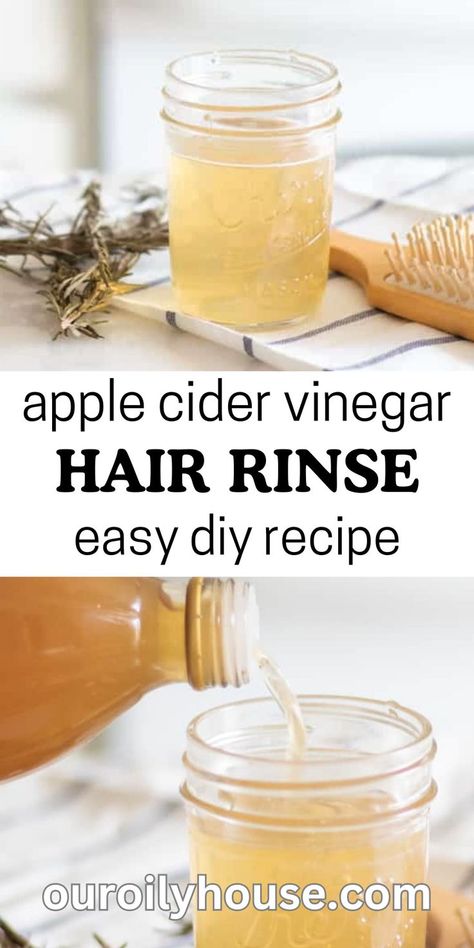 Diy Apple Cider Vinegar, Apple Cider Hair, Apple Cider Vinegar Hair, Diy Shampoo Recipe, Apple Cider Vinegar Hair Rinse, Diy Apple Cider, Diy Hair Care Recipes, Diy Cleanser, Vinegar Hair Rinse