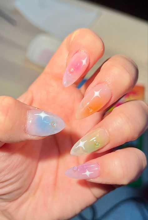 Zodiac Nail Designs, Aura Nails, Spring House, Vibrant Nails, Nails Green, Unique Acrylic Nails, Rainbow Nails, Nails Black, Pastel Nails