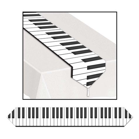 Click to close image, click and drag to move. Use arrow keys for next and previous. Piano Table, Keyboard Table, Gangster Party, Music Party Decorations, Music Furniture, Paper Table Runner, Music Themed Parties, Piano Recital, Paper Table